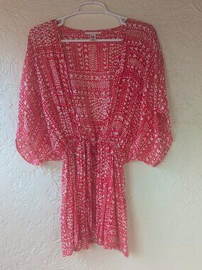 Victoria's Secret Kimono Robe / Cover Red & White